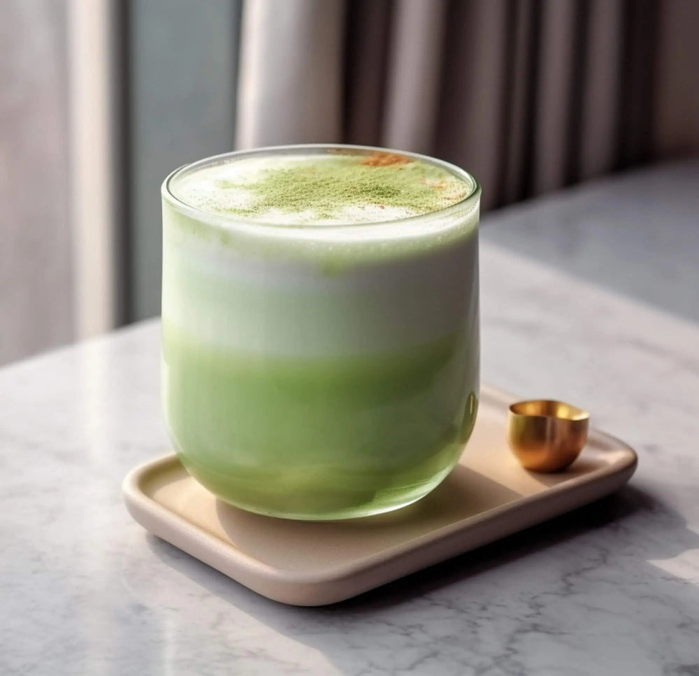 Straight matcha iced matcha and matcha latte serving styles