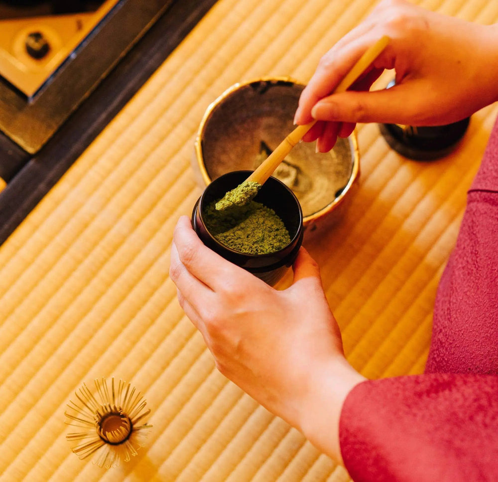 Traditional usucha-style matcha prepared with a bamboo whisk