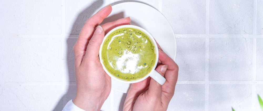 Traditional bowl of whisked straight matcha tea
