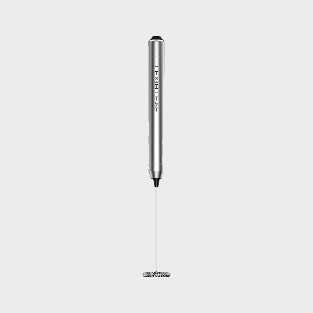 Versatile Leigh Leaf Electric Matcha Whisk can be used for frothing matcha, coffee, whipping eggs, and more.